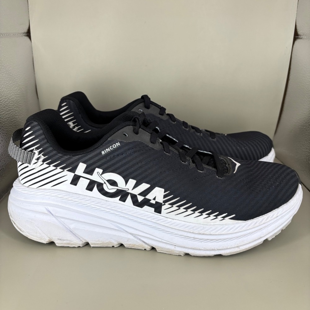 Hoka One One Rincon 2 Womens Running Shoes Black White 1110515 BWHT Size 11
